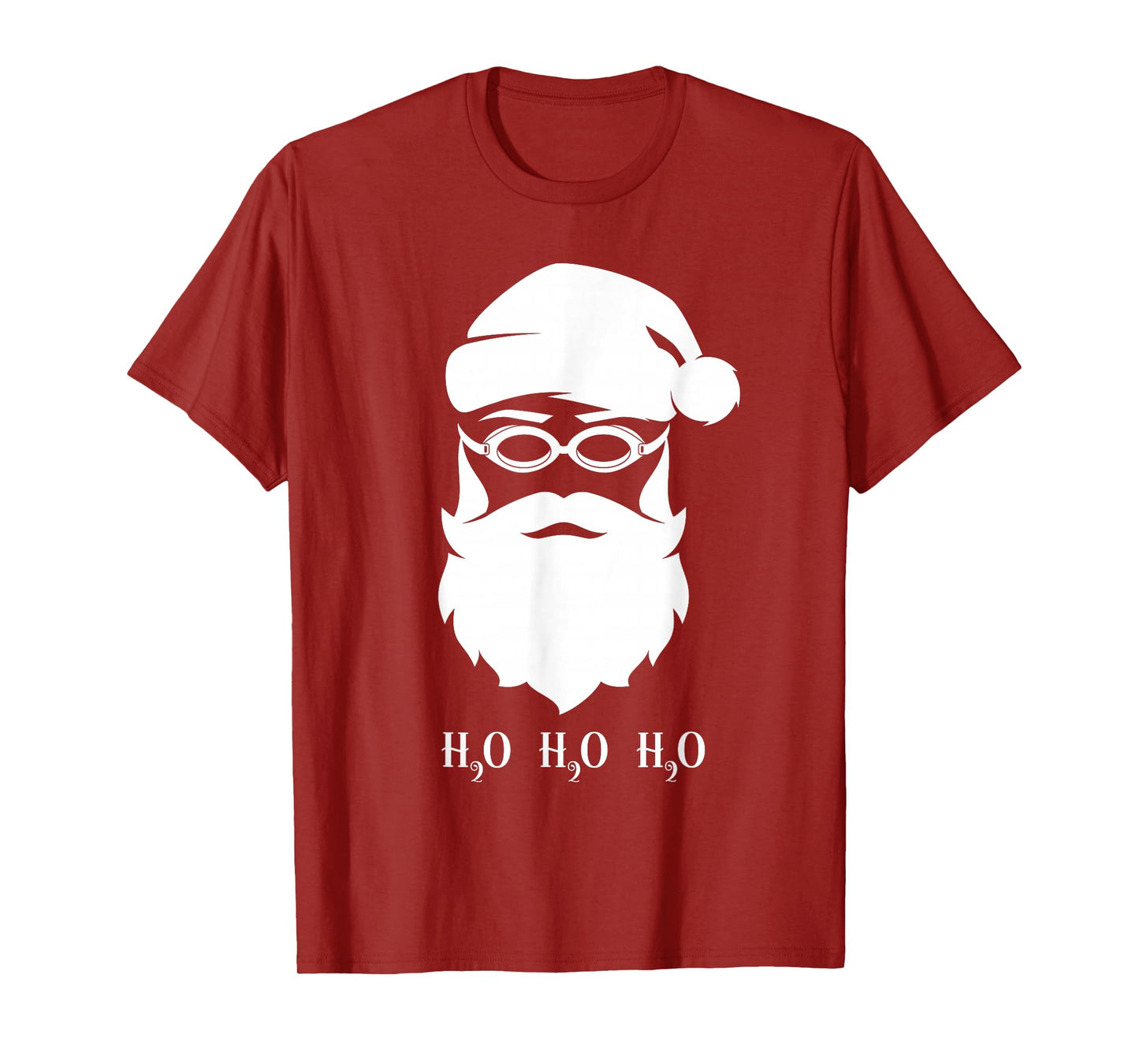 Swimming Christmas Santa Claus H20 Swimmer Xmas T-Shirt