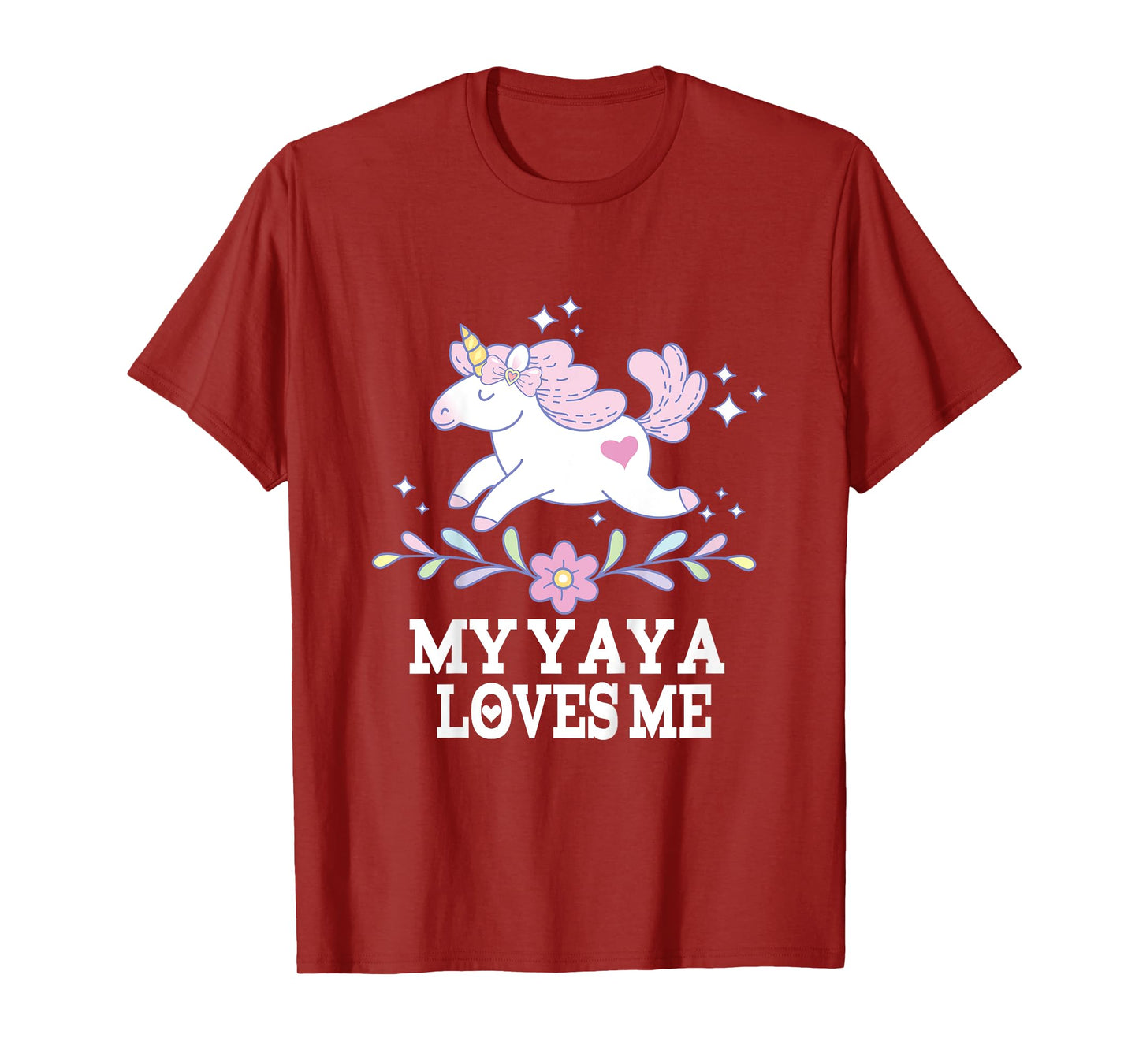 Kids My Yaya Loves Me Granddaughter Unicorn T-Shirt