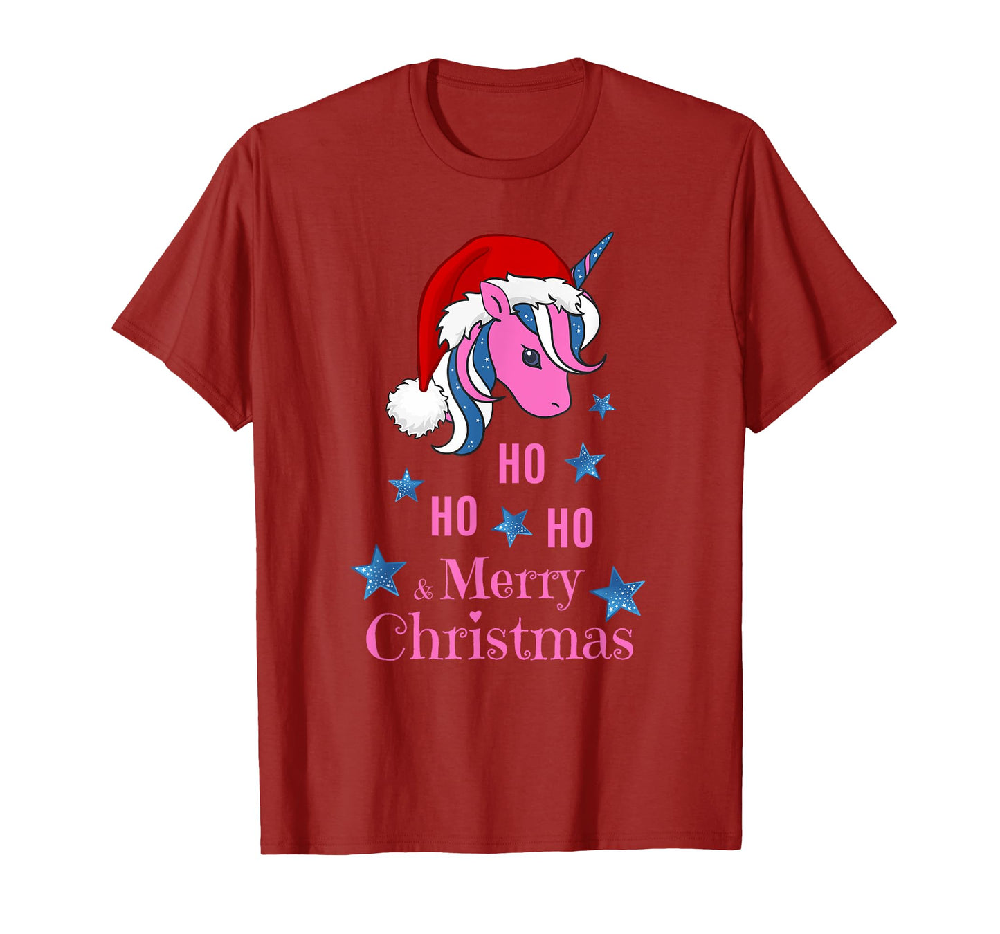 Pink Unicorn Santa Merry Christmas T-Shirt