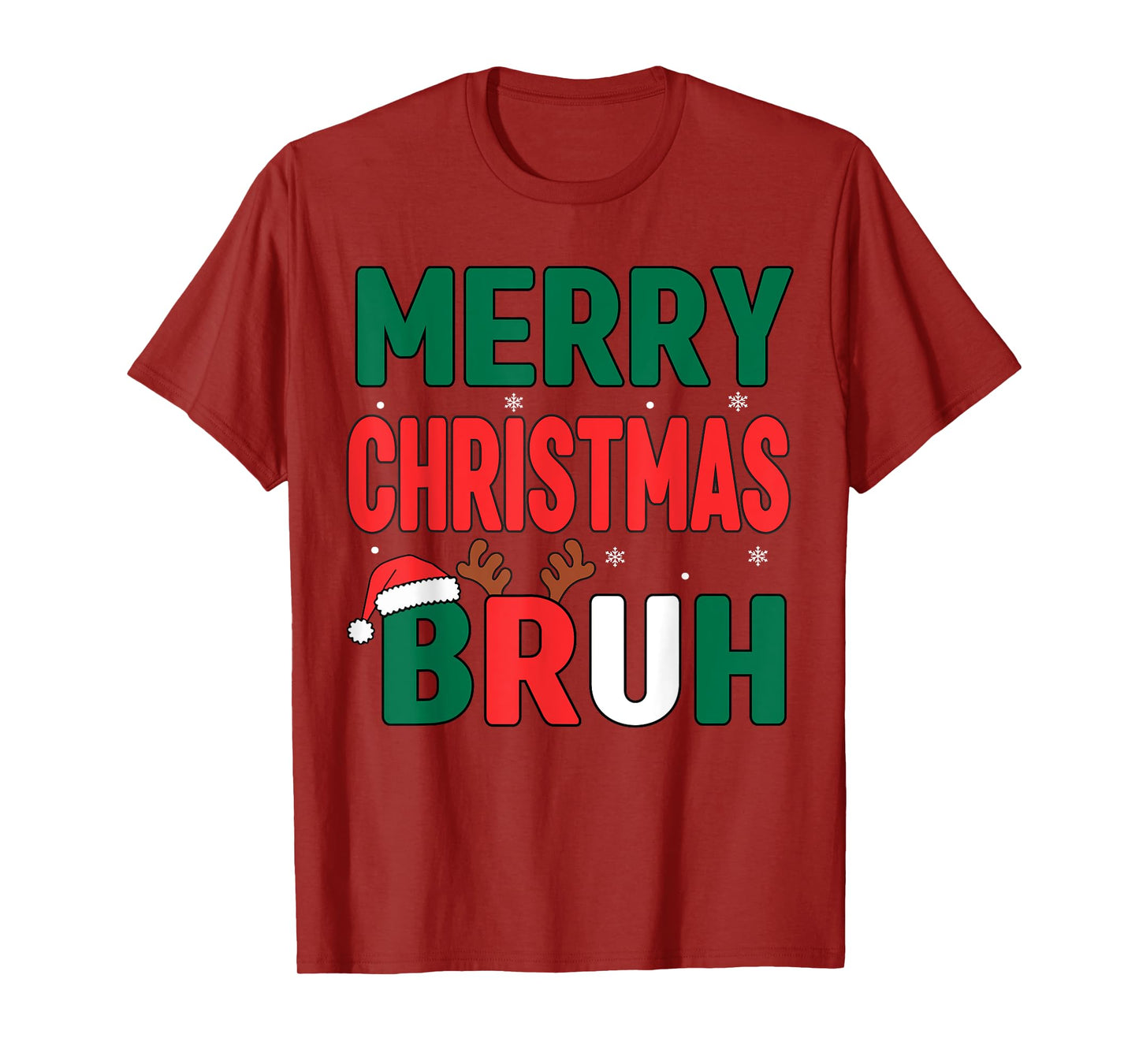 Bruh Christmas Shirt Kids Xmas Men Teen Boys Funny Christmas T-Shirt
