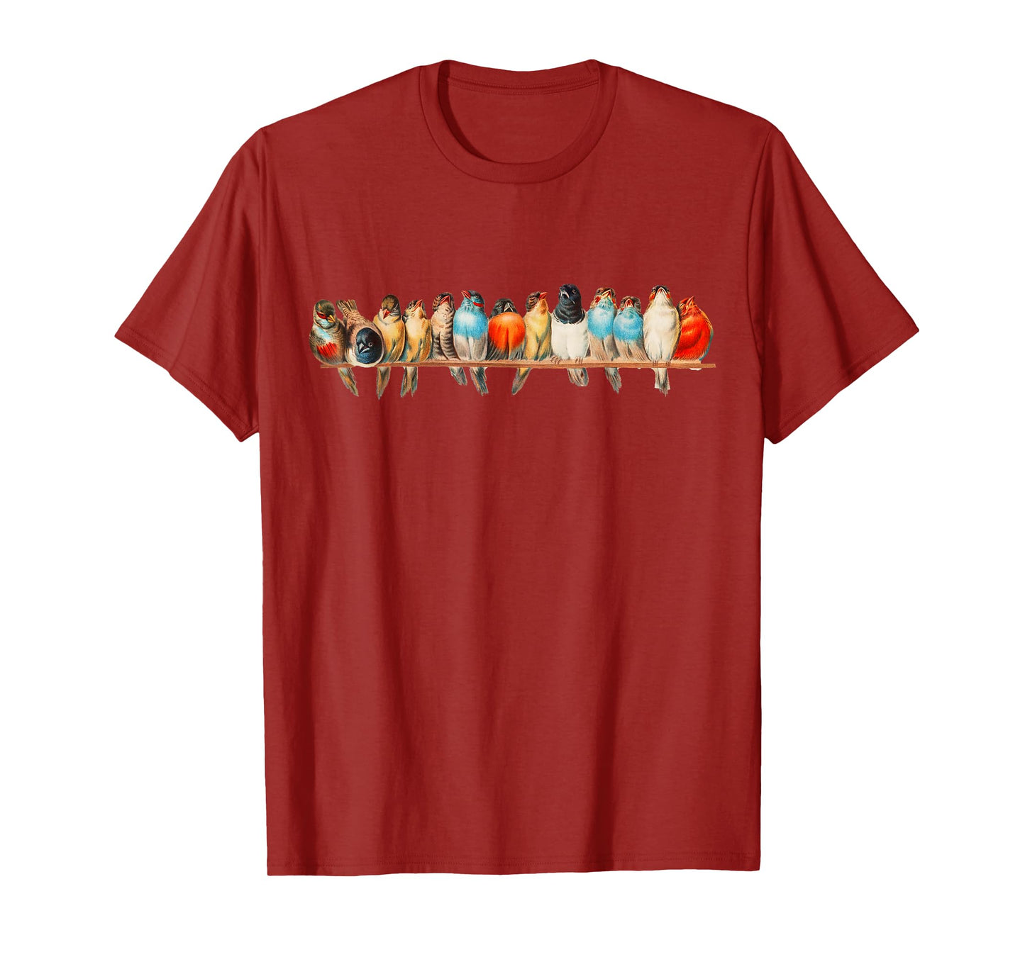 Cute Birds on a Wire Vintage Illustration for Women T-Shirt