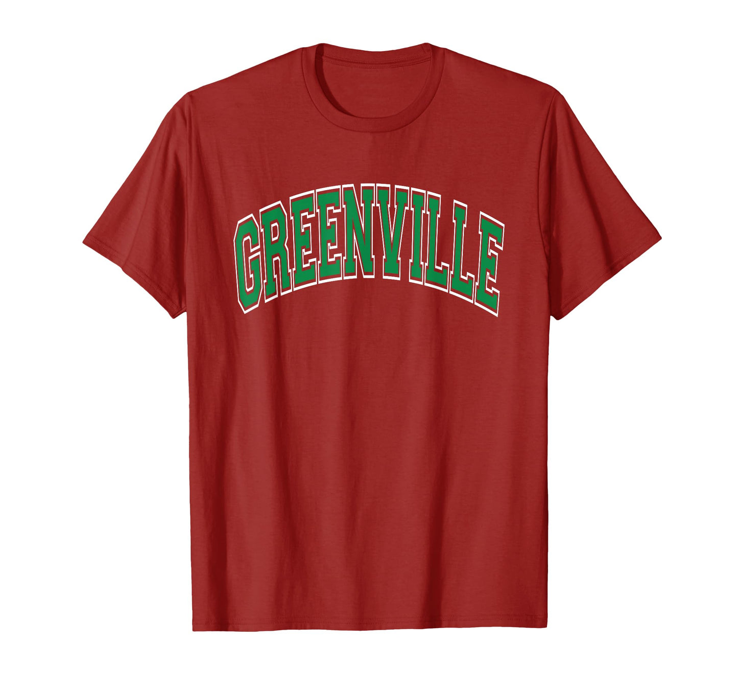 Greenville Arched Green Text T-Shirt