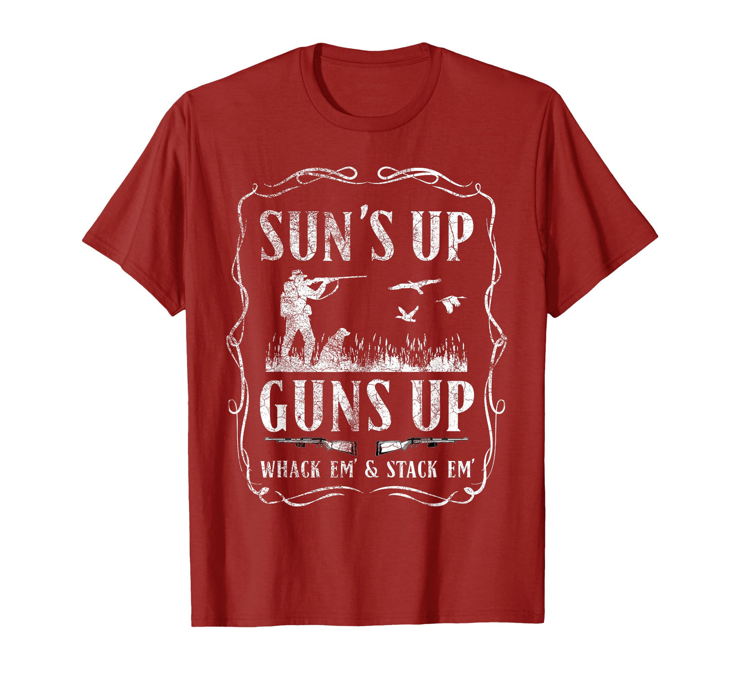 Suns Up, Guns Up Humorous Duck Hunting Design T-Shirt