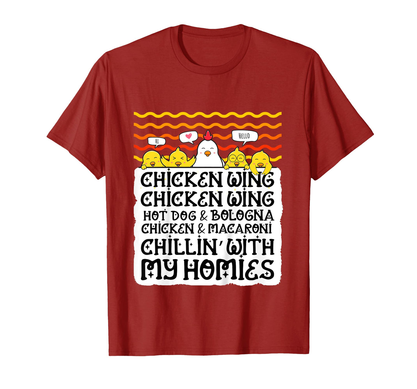 Kids Chicken Wing Chicken Wing Hot Dog and Bologna Macaroni T-Shirt