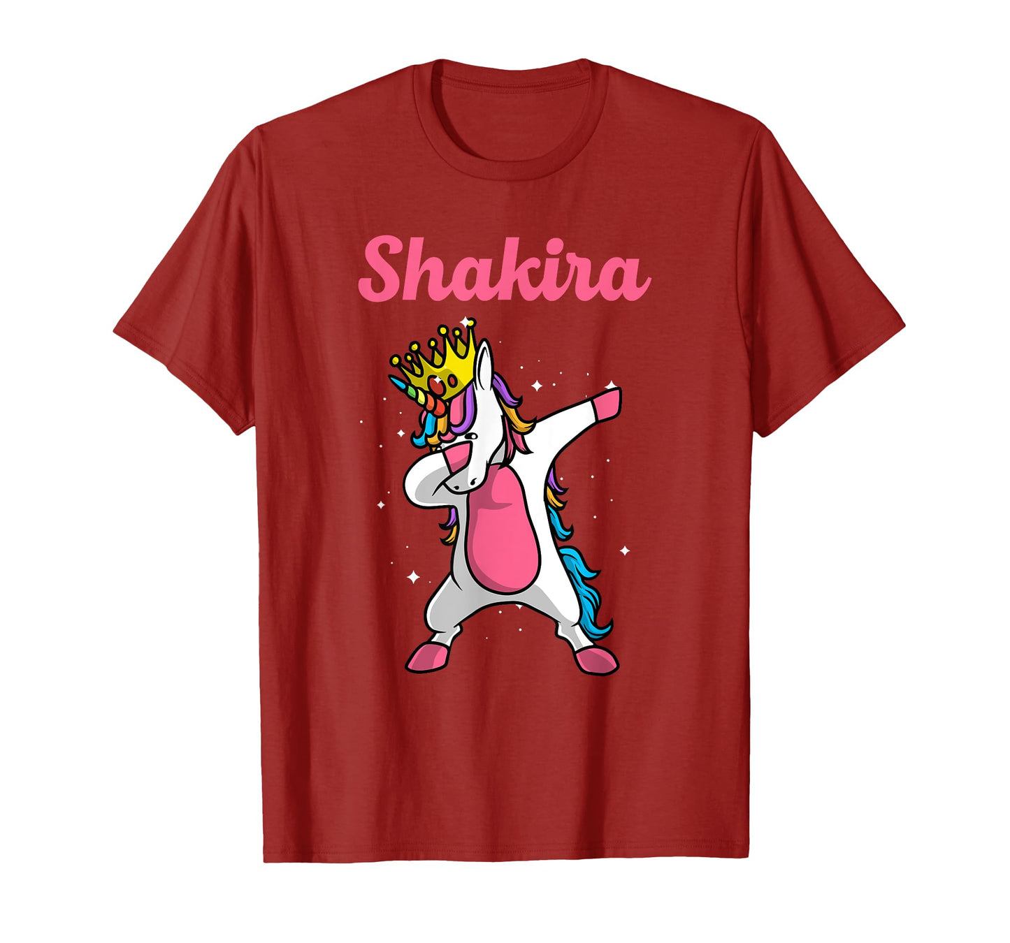 SHAKIRA Name Personalized Birthday Dabbing Unicorn Queen T-Shirt