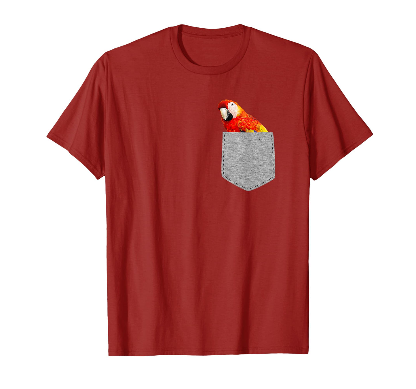 Fake Pocket Red Macaw Parrot Funny Bird Cool Novelty T-Shirt T-Shirt