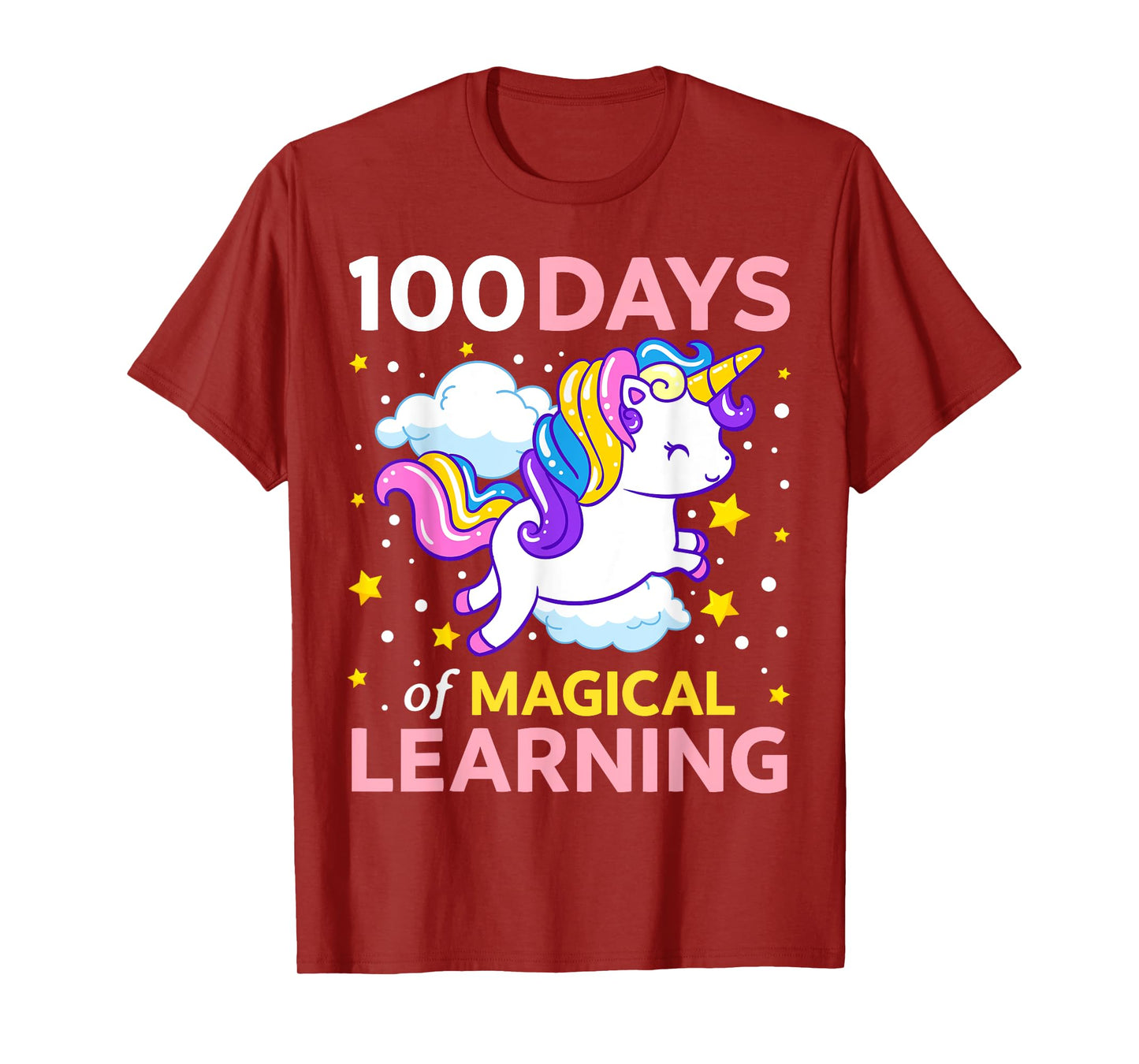 100th Day of School Unicorn Girls 100 Days of Kindergarten T-Shirt