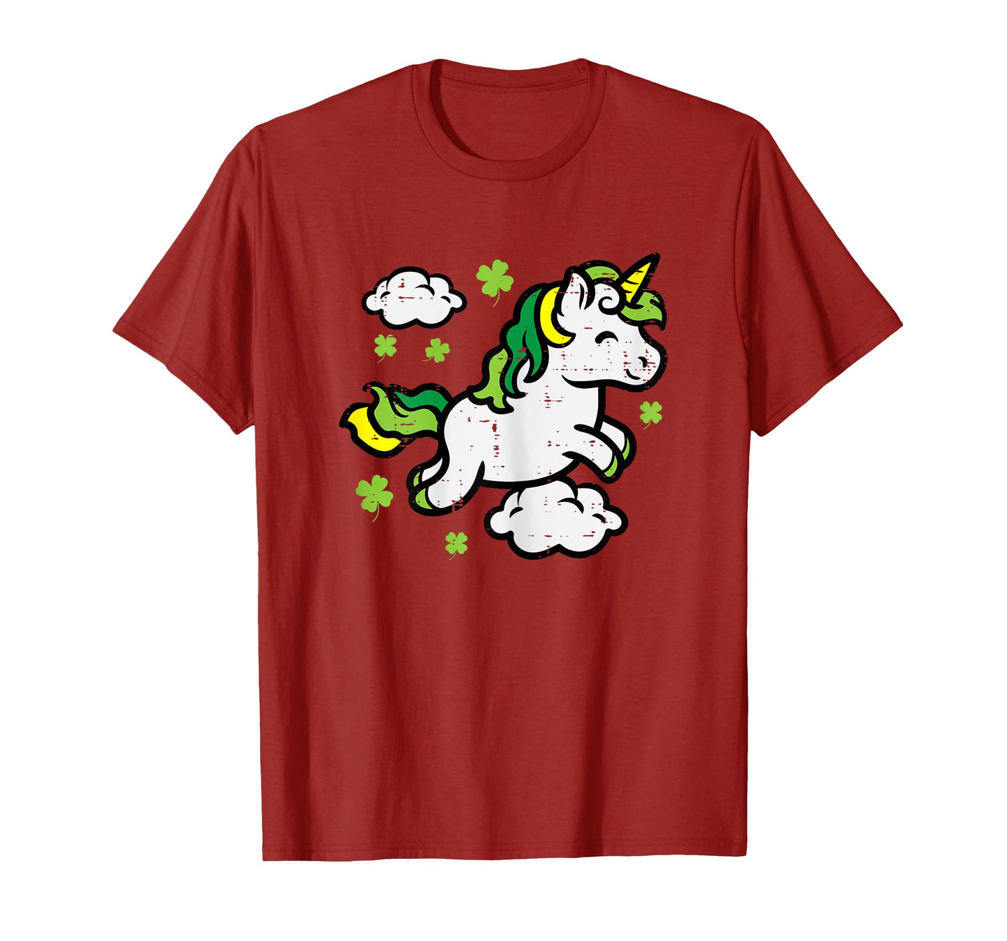 St Patricks Day Unicorn Shamrocks Saint Pattys Girls Kids T-Shirt