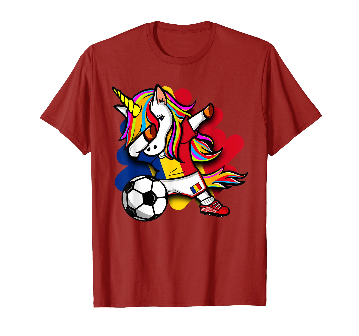 Dabbing Unicorn Romania Soccer Fans Jersey Romanian Football T-Shirt