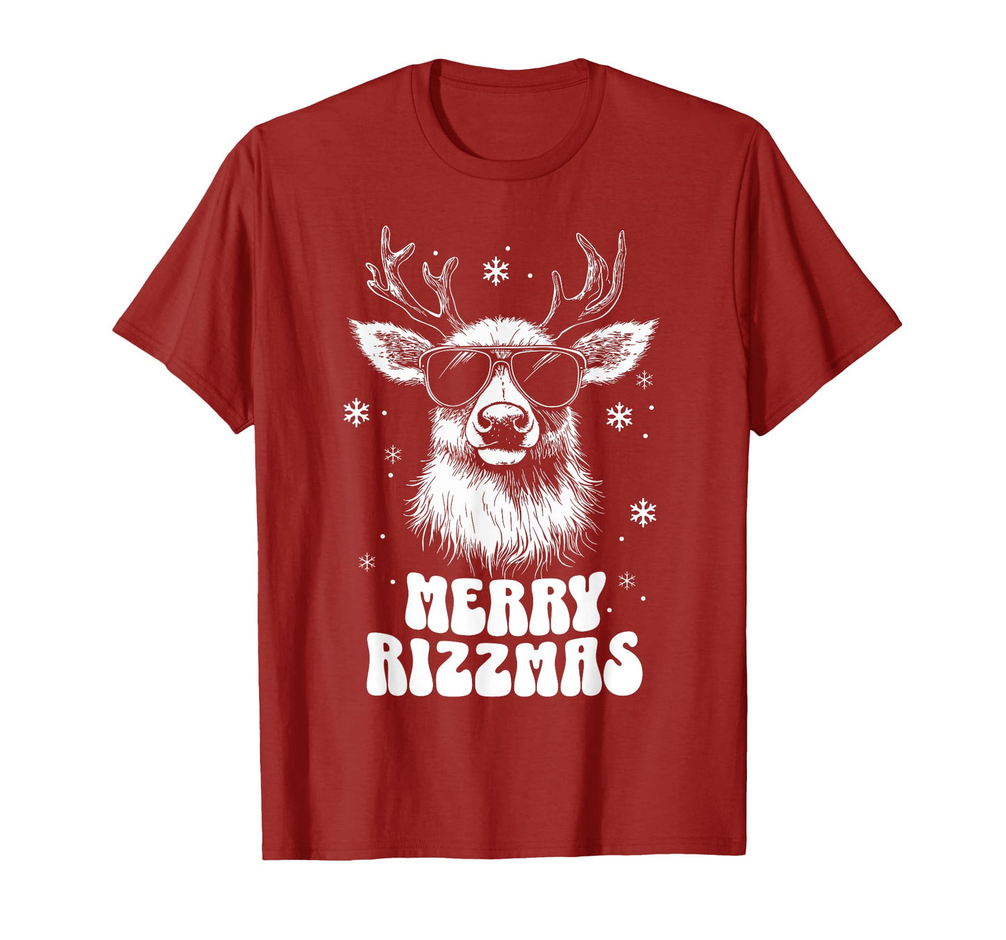 Merry Rizzmas Women Kids School Funny Christmas Reindeer T-Shirt