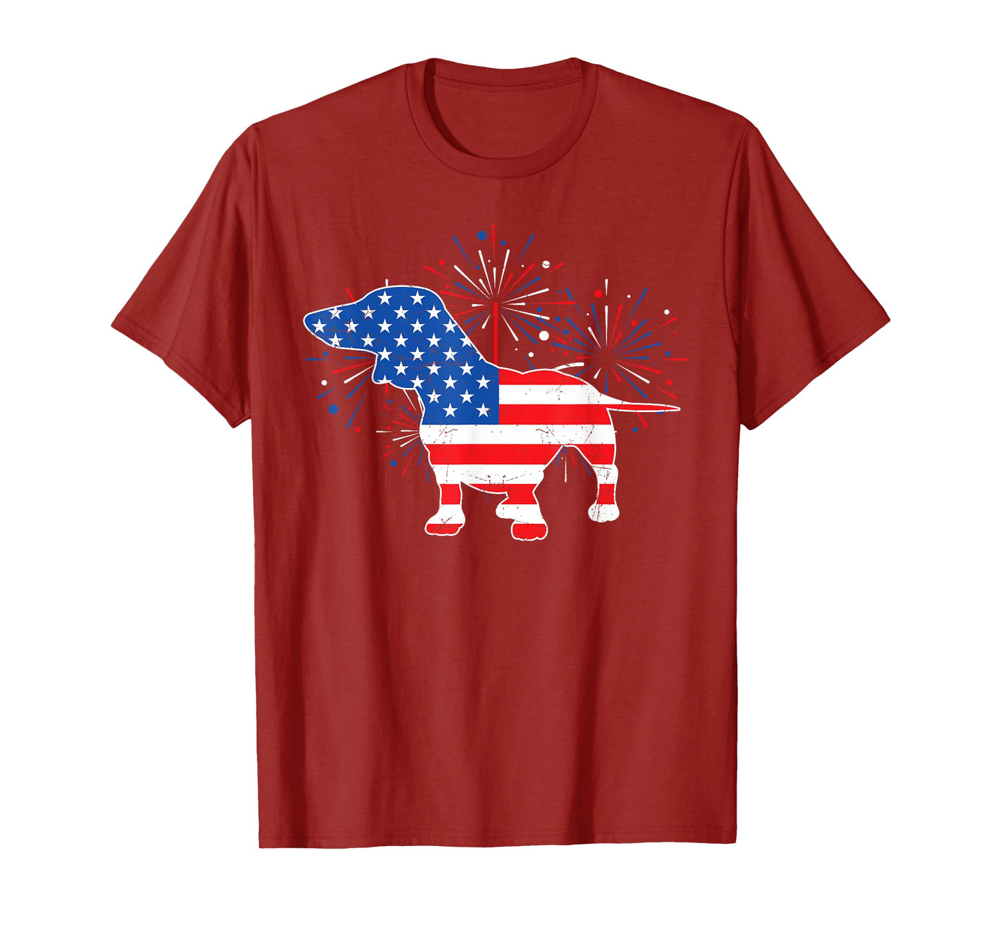 Patriotic American Flag Doxie Lover 4th of July Dachshund T-Shirt