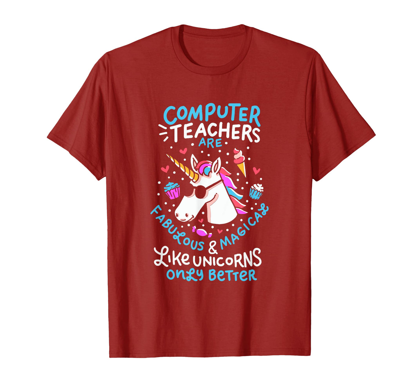 Unicorn Computer Teacher T-Shirt Teacher Apprechiation Shirt T-Shirt for Men Women Kids