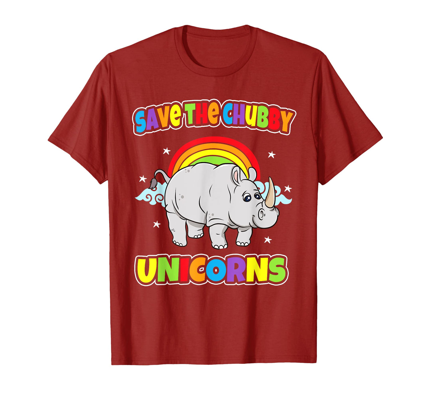 Save The Chubby Unicorns Rhinos Funny Quotes Humor Sayings T-Shirt