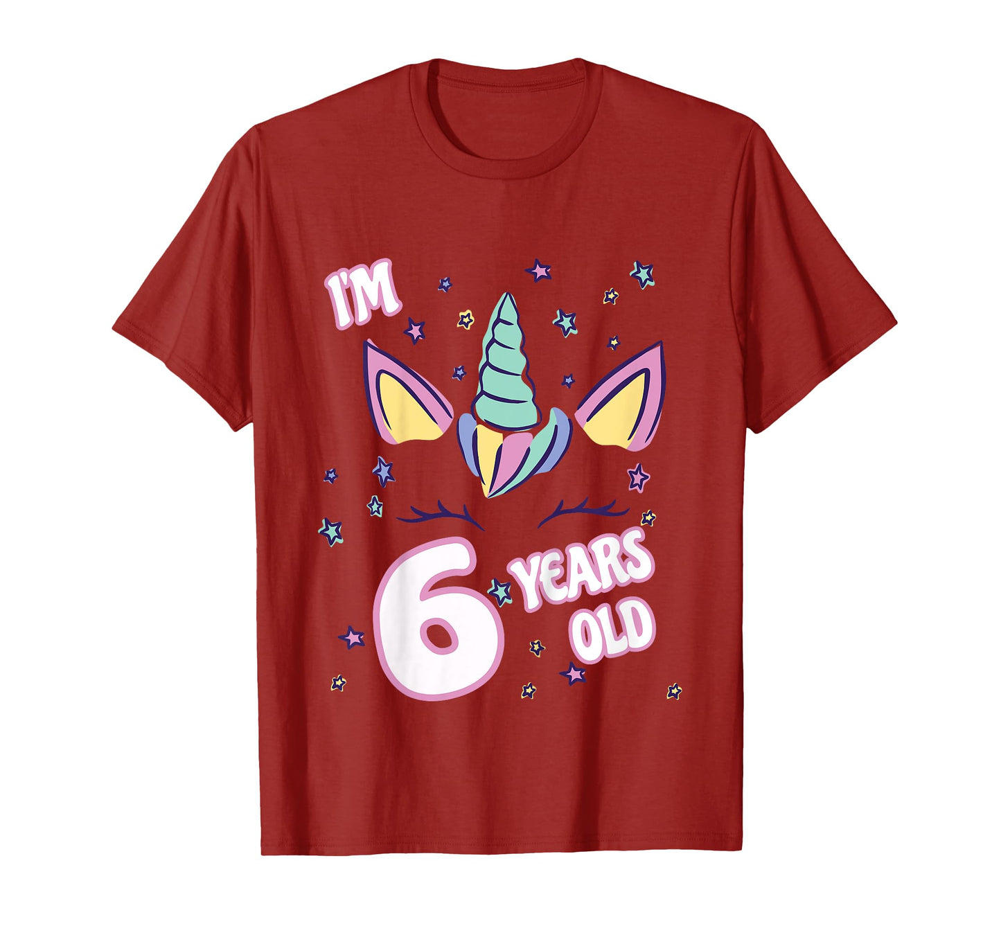 Unicorn 6th birthday i'm 6 years old girl unicorn design T-Shirt