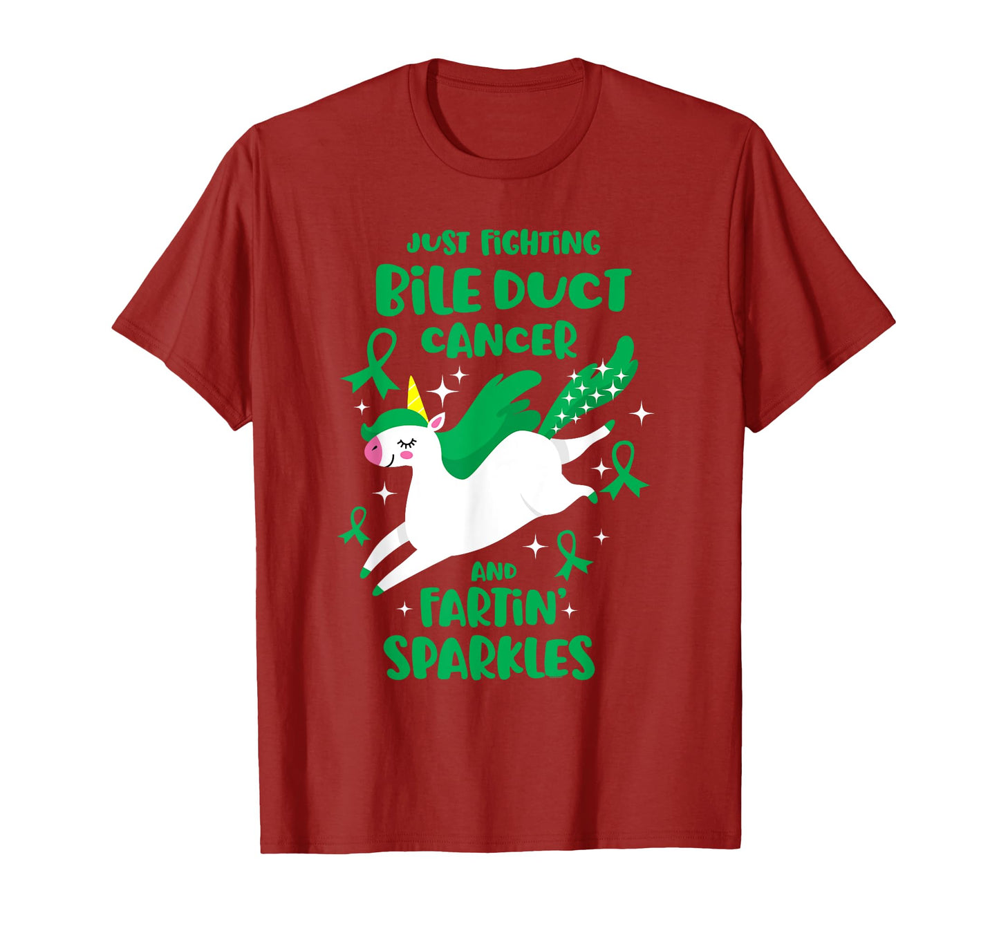 Fighting Bile Duct Cancer Quote Farting Unicorn Awareness T-Shirt