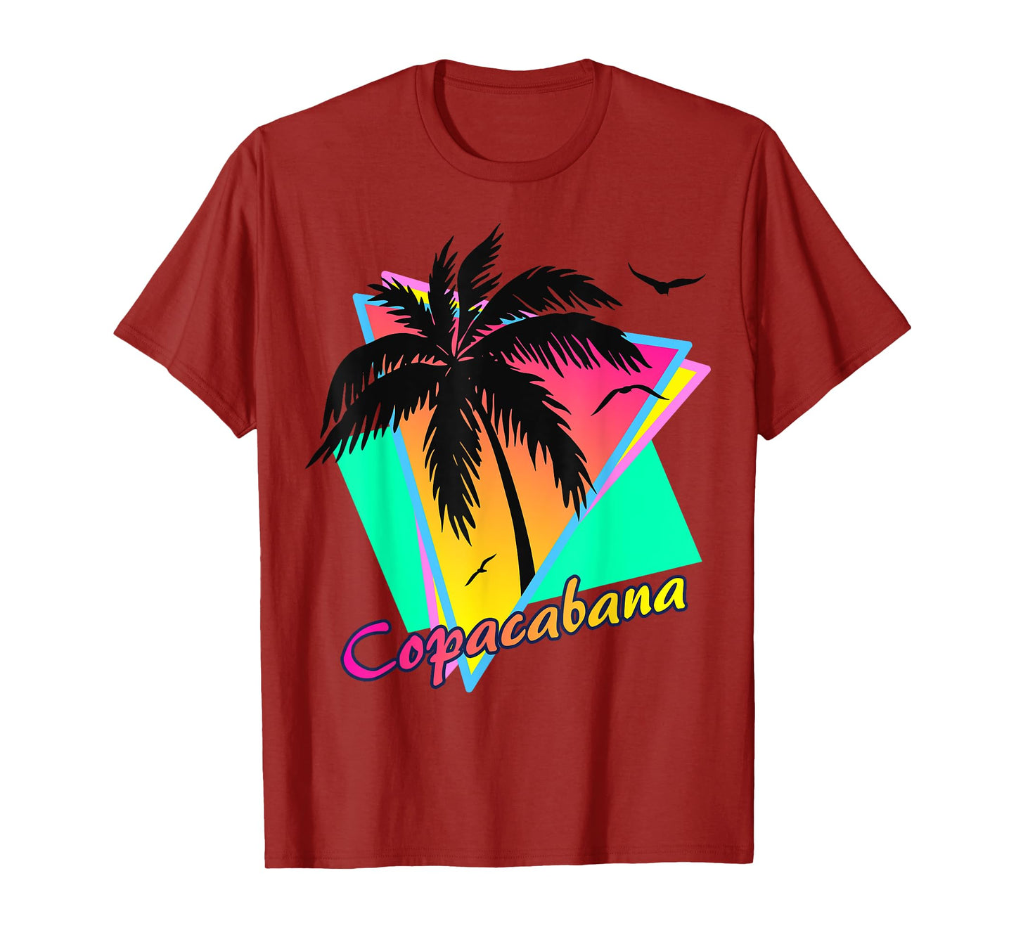 Copacabana Tropical Summer Beach Palm Tree Sunset T-Shirt
