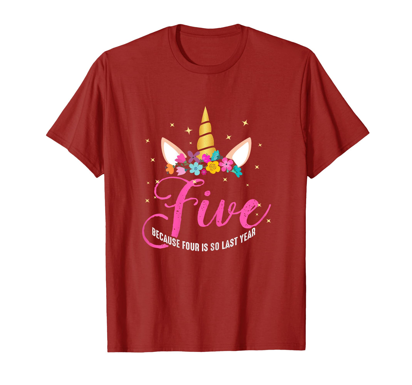 5 Years Old Birthday Girl Gifts Unicorn 5th Birthday T-Shirt