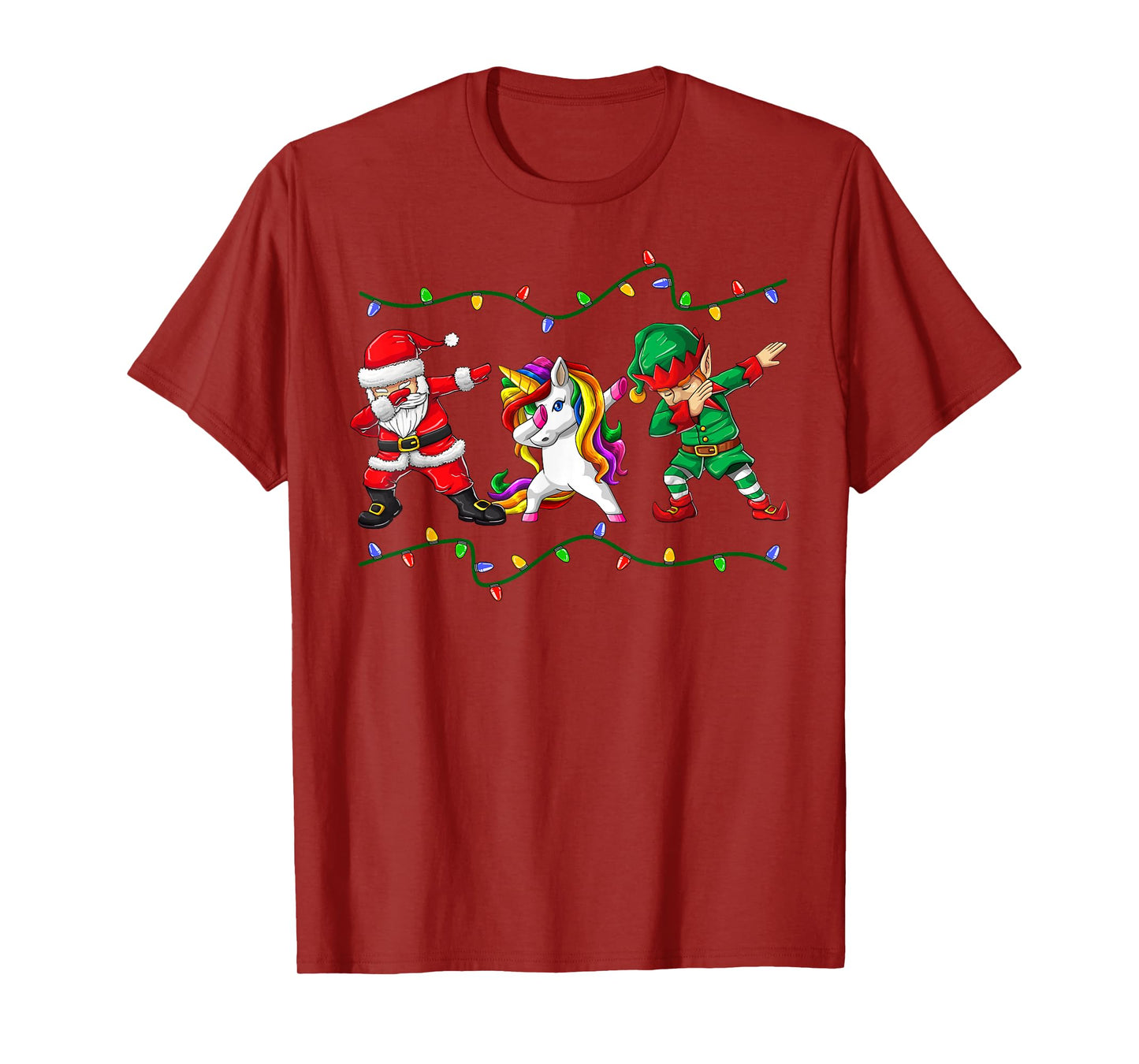 Dabbing Santa Elf Unicorn Christmas Kids Boys Men Xmas Gifts T-Shirt