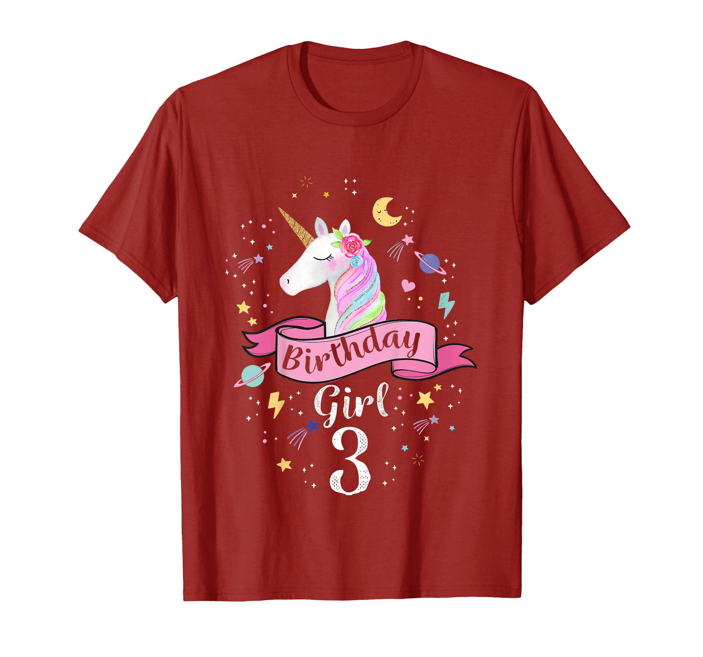 3 Year Old Girl Birthday Unicorn Shirt 3rd Birthday T-Shirt