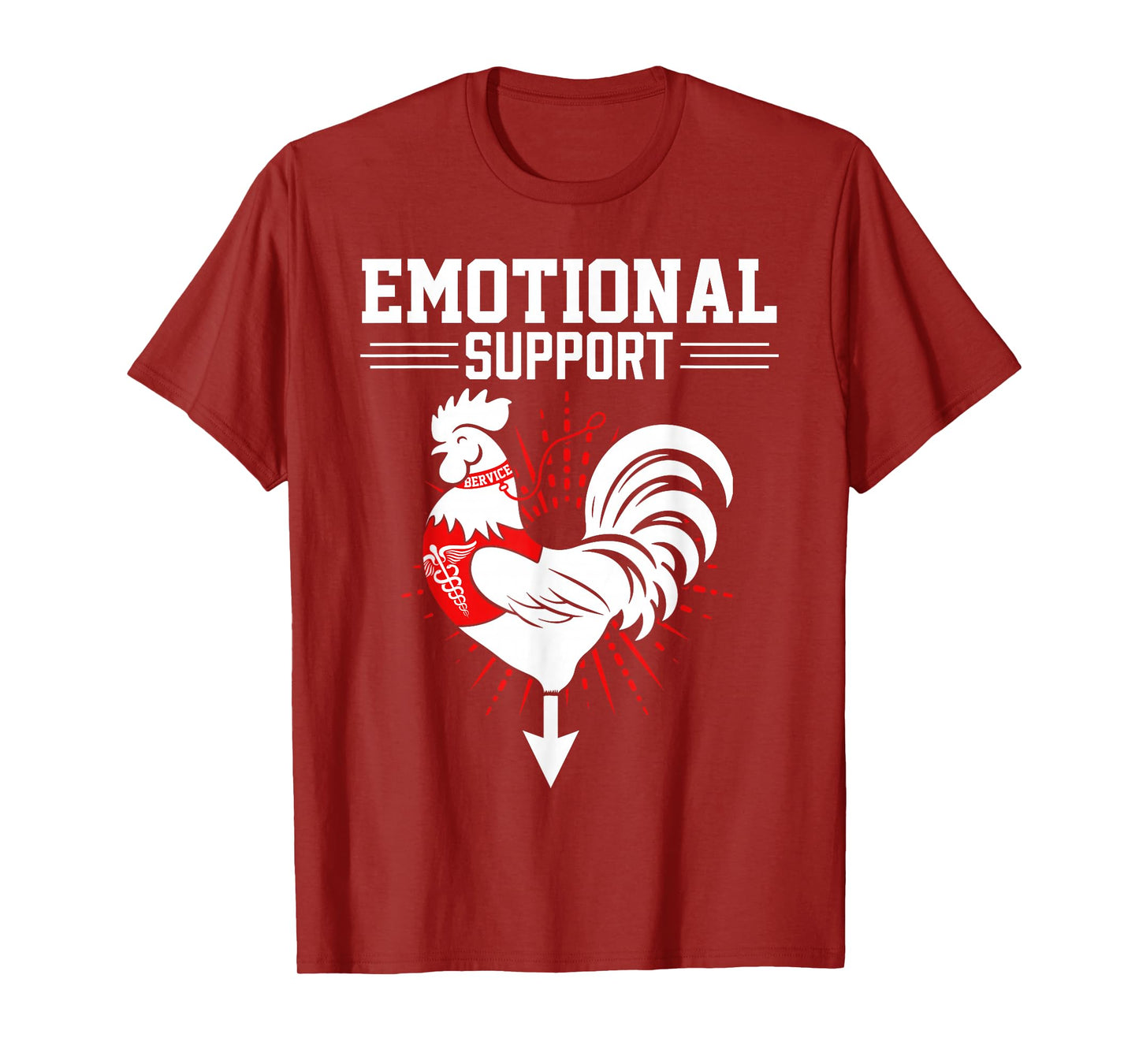 Emotional Support Cock Dirty Humor Chicken Funny Adult T-Shirt