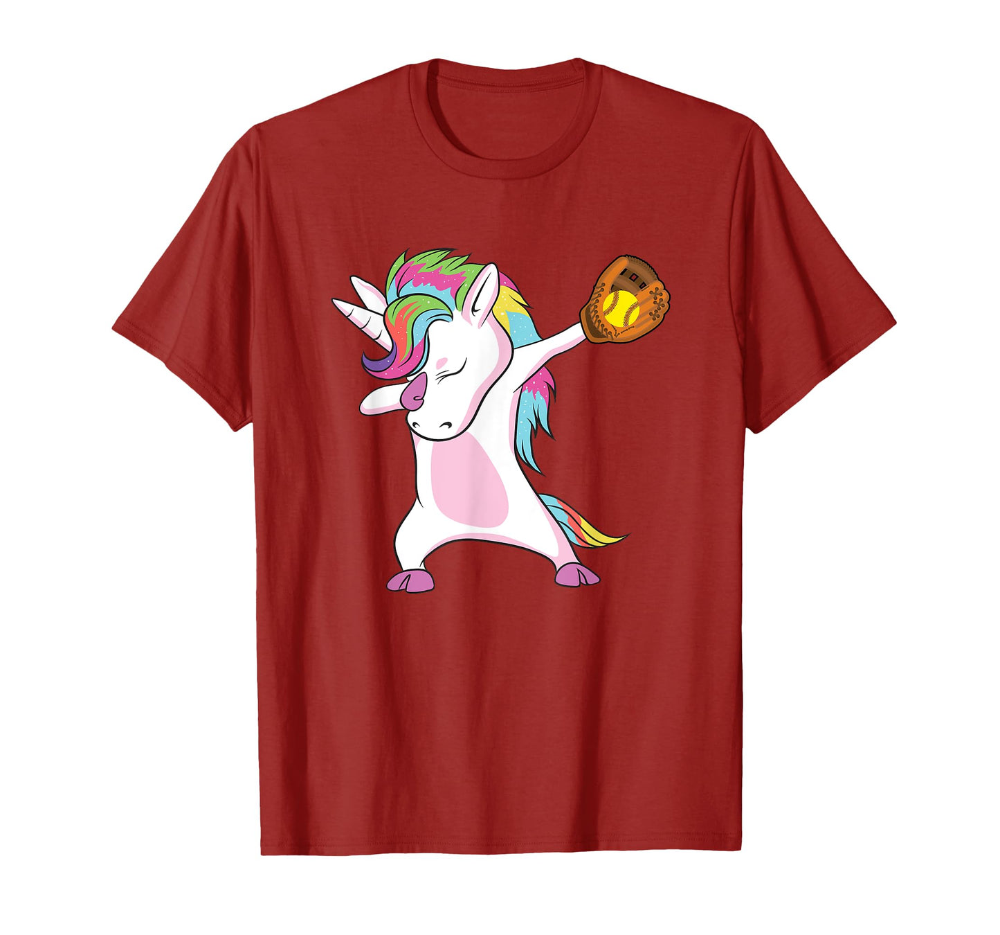 Softball Player Dabbing Unicorn T-Shirt