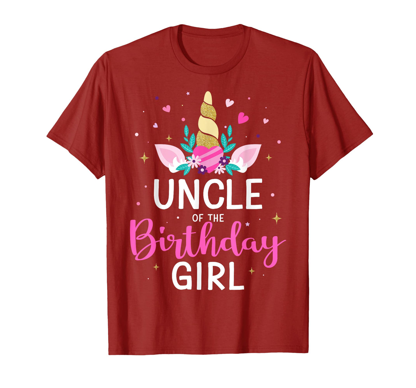 Uncle of the birthday girl matching family unicorn party T-Shirt