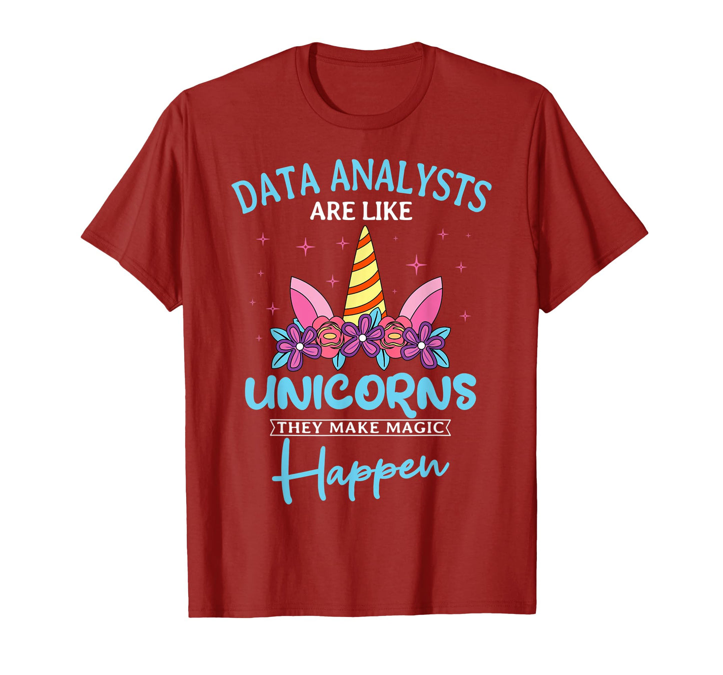 Data Analyst Statistician Consultant Charts Data Unicorn T-Shirt