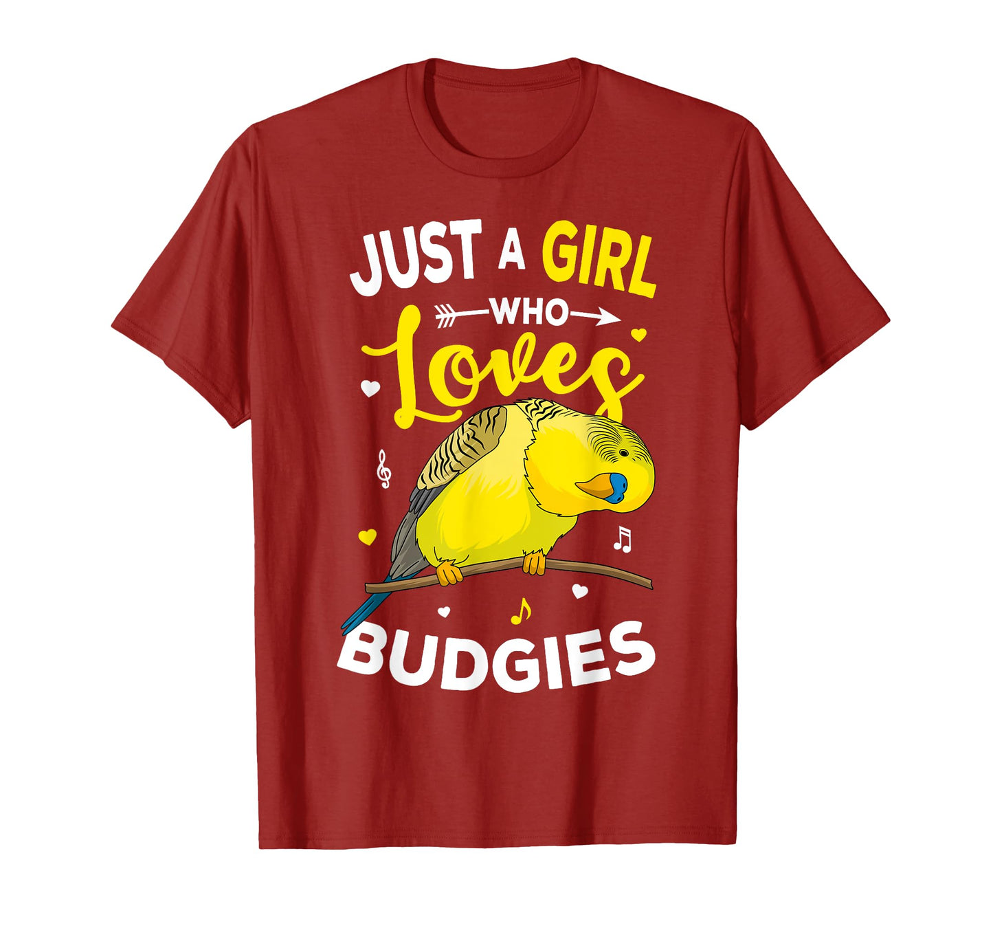 Just A Girl Who Loves Budgies Parakeet Budgerigar Girls Gift T-Shirt