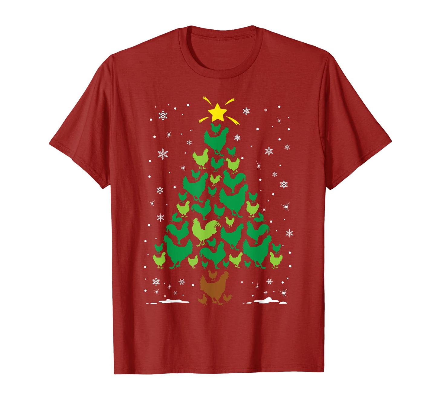 Chicken Hen Lovers Holiday Family Matching Christmas Tree T-Shirt