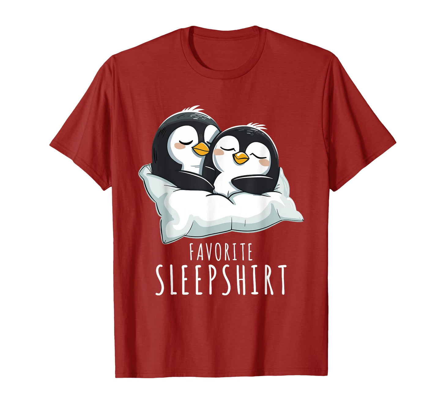 Couples Penguin Pajama Favourite Sleepshirt Penguins T-Shirt, Small, Black