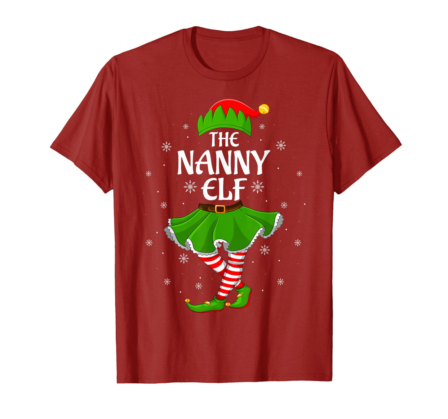 Nanny Elf Christmas Family Girls Women Elf Squad Xmas T-Shirt