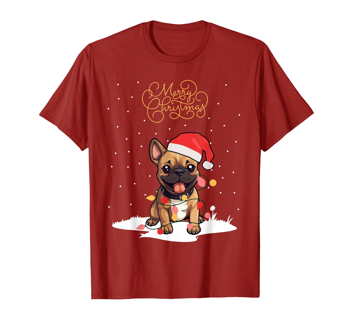 Santa Xmas Frenchie Merry Christmas French Bulldog Puppy T-Shirt for Men Women Kids
