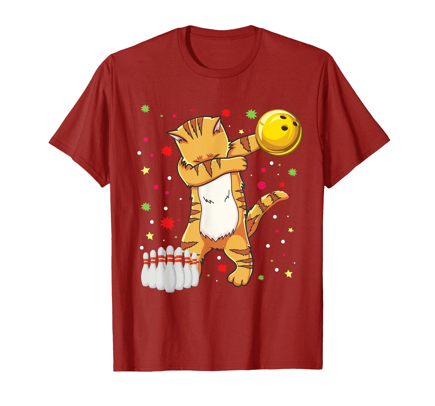Dabbing Cat Bowling Shirts Funny Bowling Gift Cat Mom Girl T-Shirt