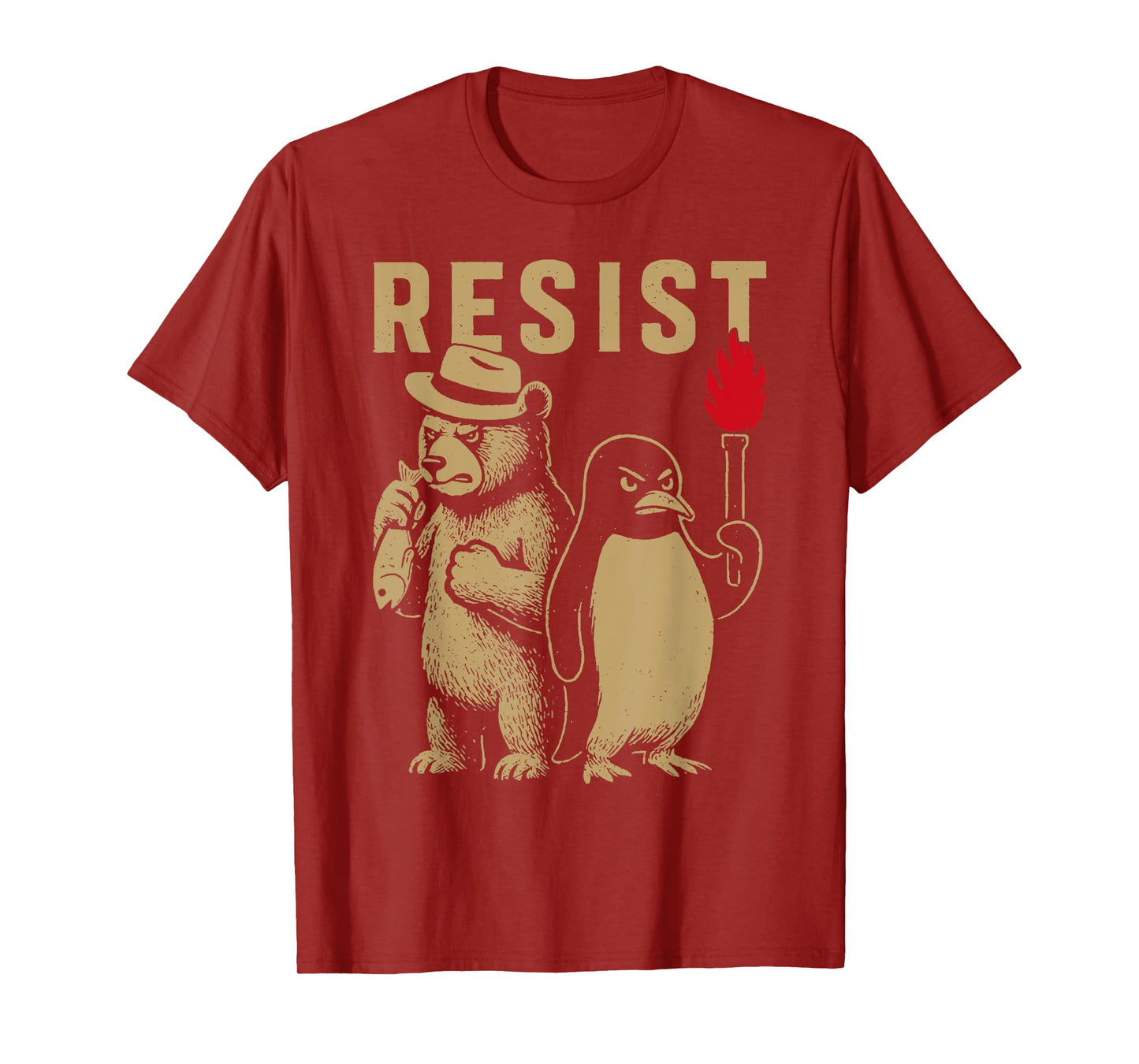 Resist Penguins And Bear Graphic We Stand With Penguins T-Shirt
