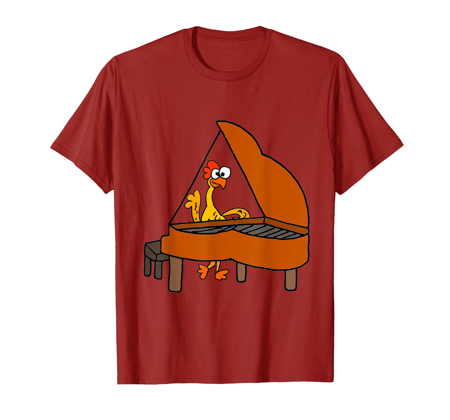 SmileteesMusic Funny Rubber Chicken Playing Piano T-shirt T-Shirt