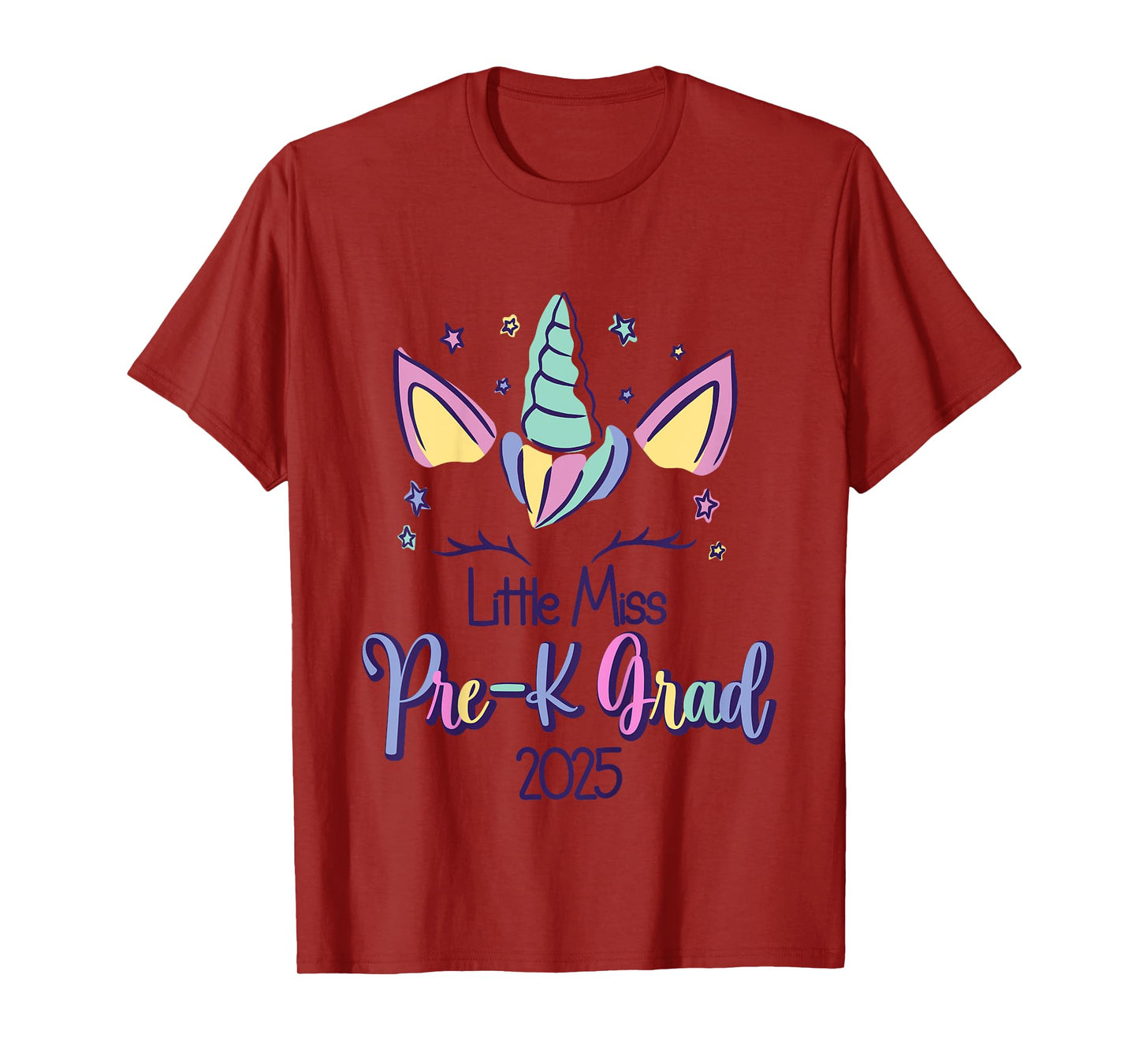 Kids Little Miss Pre-K Grad Unicorn Preschool Graduation 2025 T-Shirt