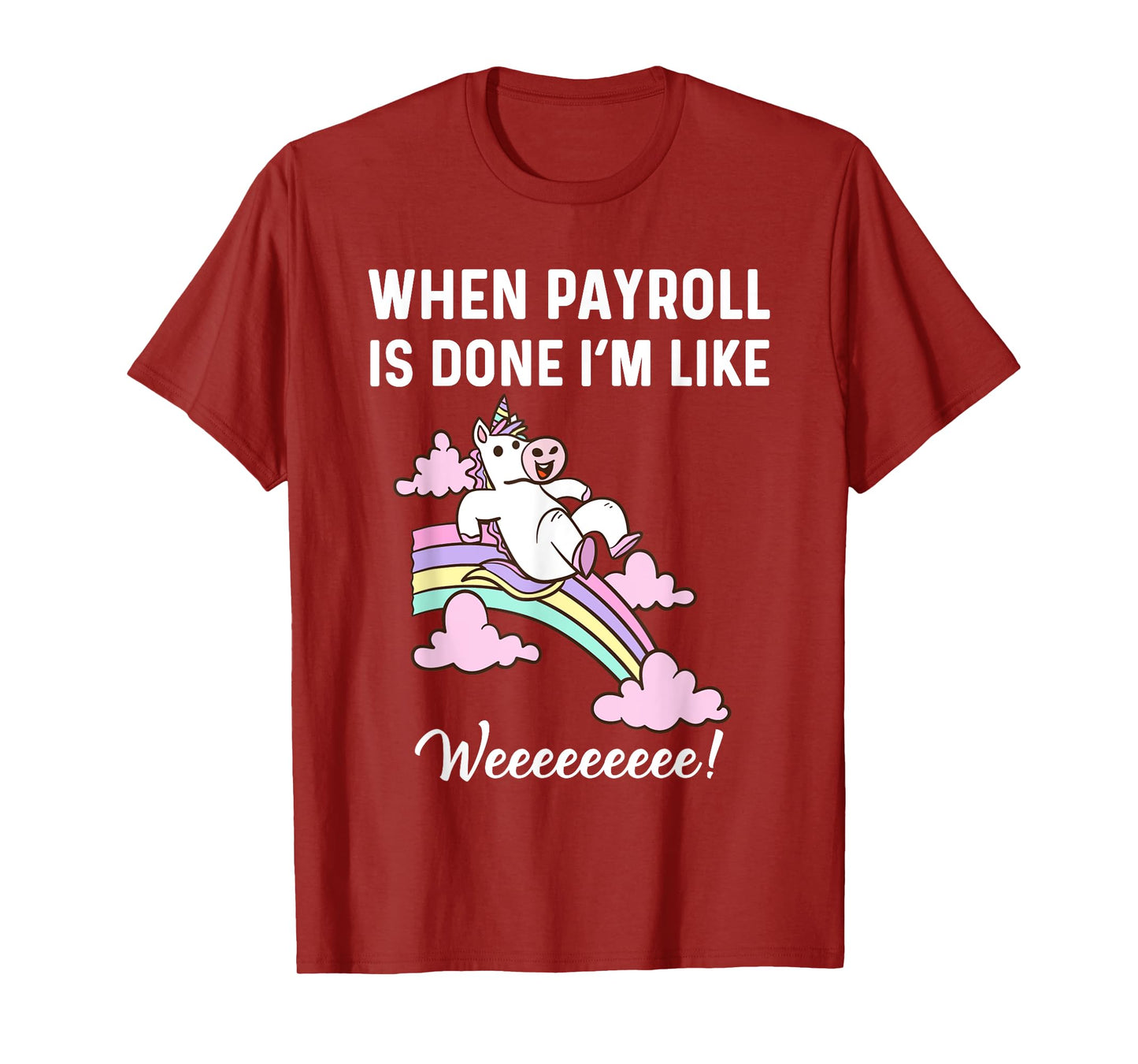 Funny Payroll Specialist Women Payroll Clerk Magical Unicorn T-Shirt