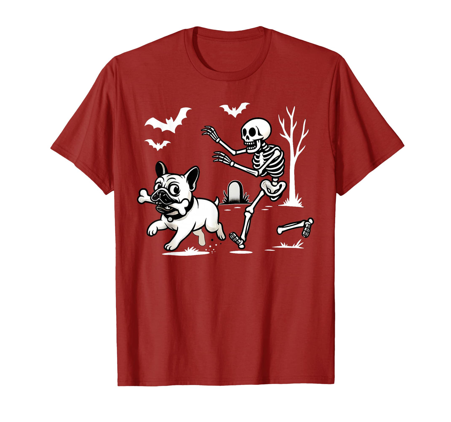 Funny Halloween French Bulldog Skeleton Spooky Season T-Shirt