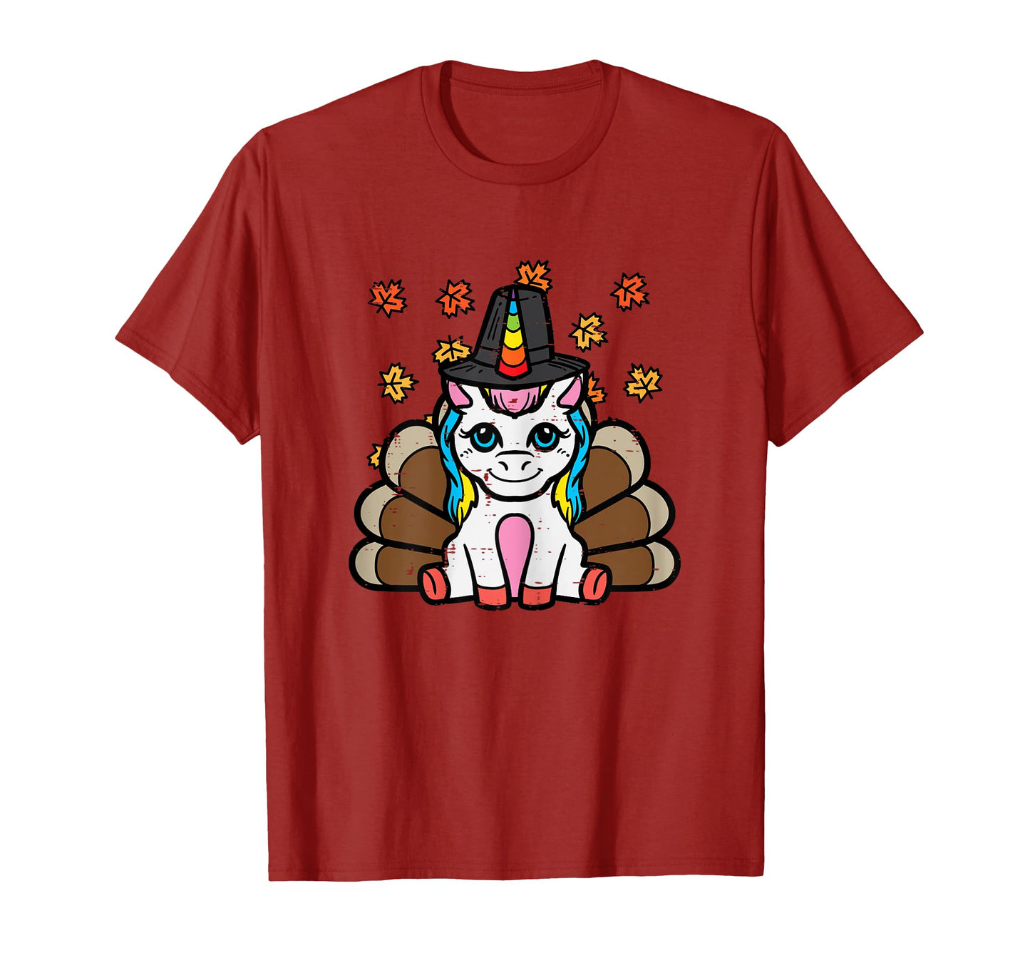 Thanksgiving Unicorn Turkey Fall Girls Kids Toddler Women T-Shirt