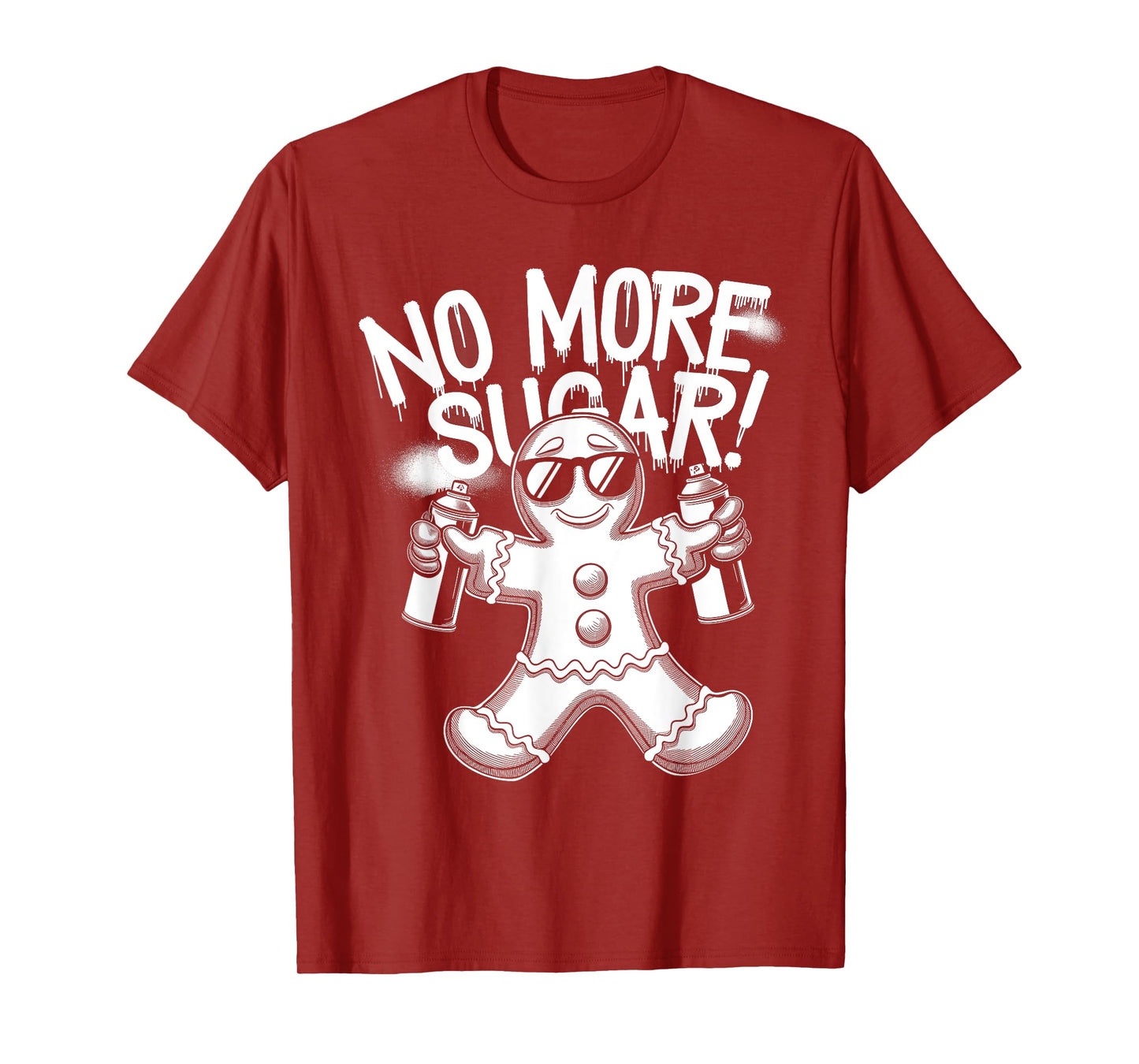 Funny Anti Christmas Gingerbread Man No More Sugar T-Shirt