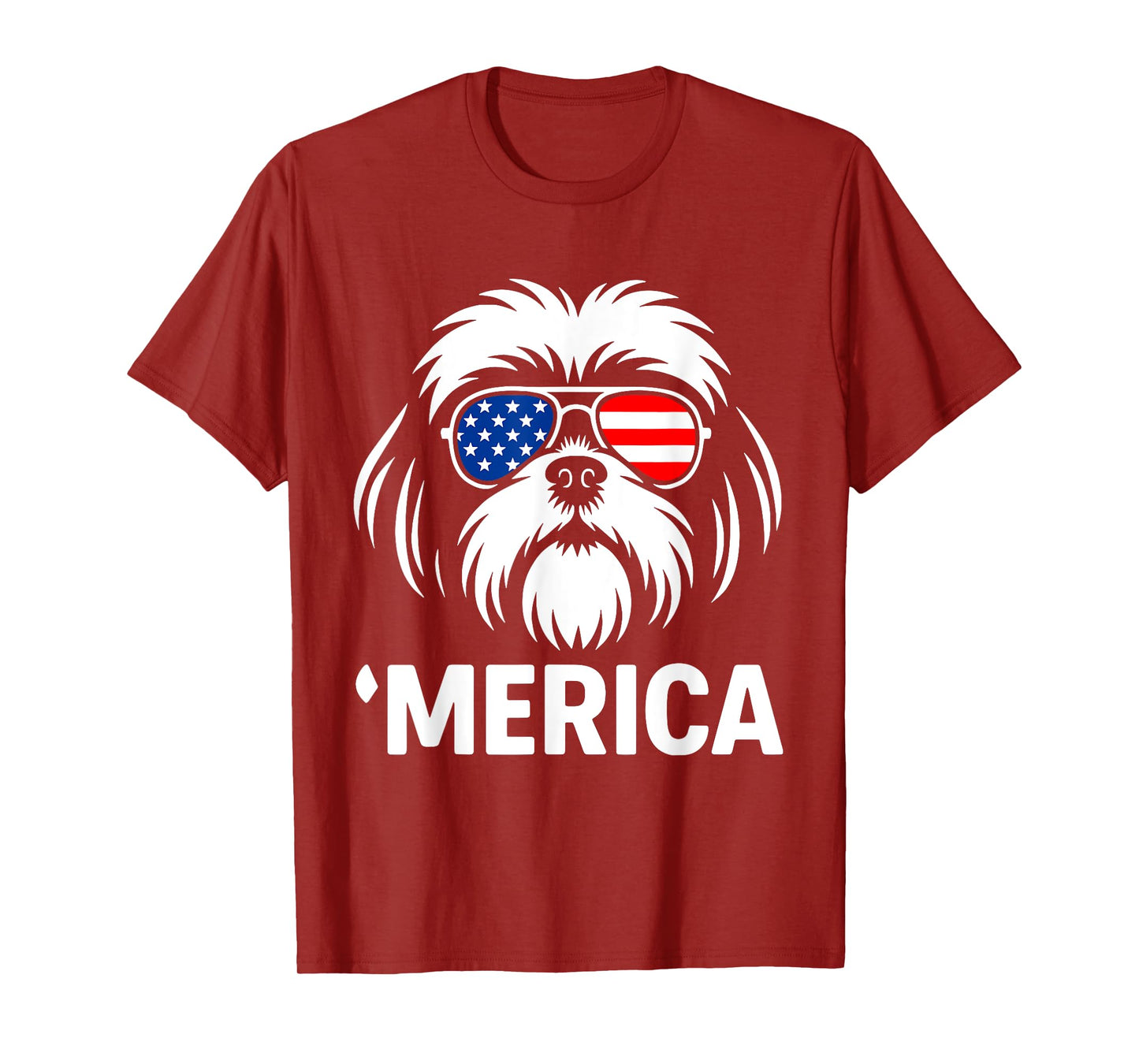 Shih Tzu Merica 4th of July Dog Patriotic Shih Tzu Mom Dad T-Shirt