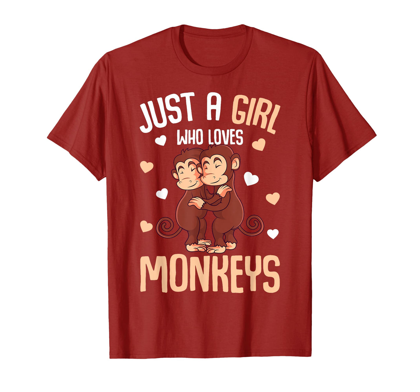 Just A Girl Who Loves Monkeys Kids Girls Monkey T-Shirt