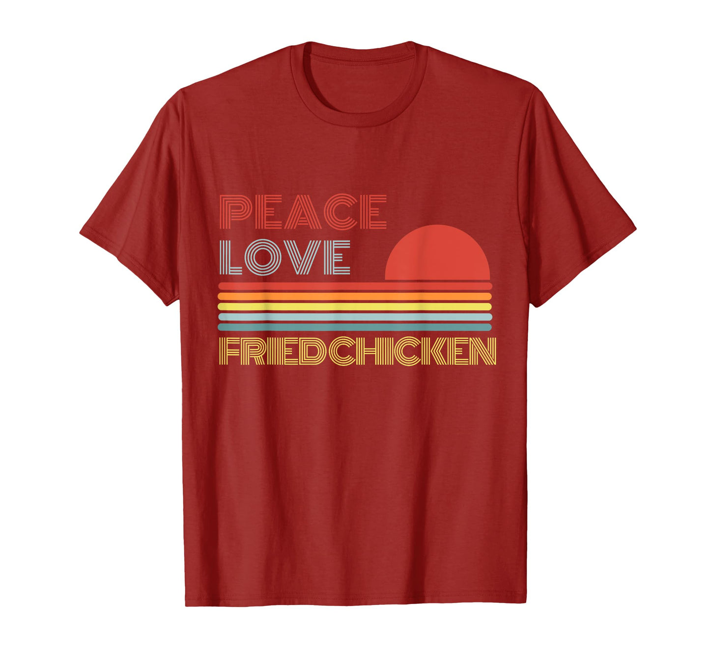Peace Love Fried Chicken Retro Vintage T-Shirt