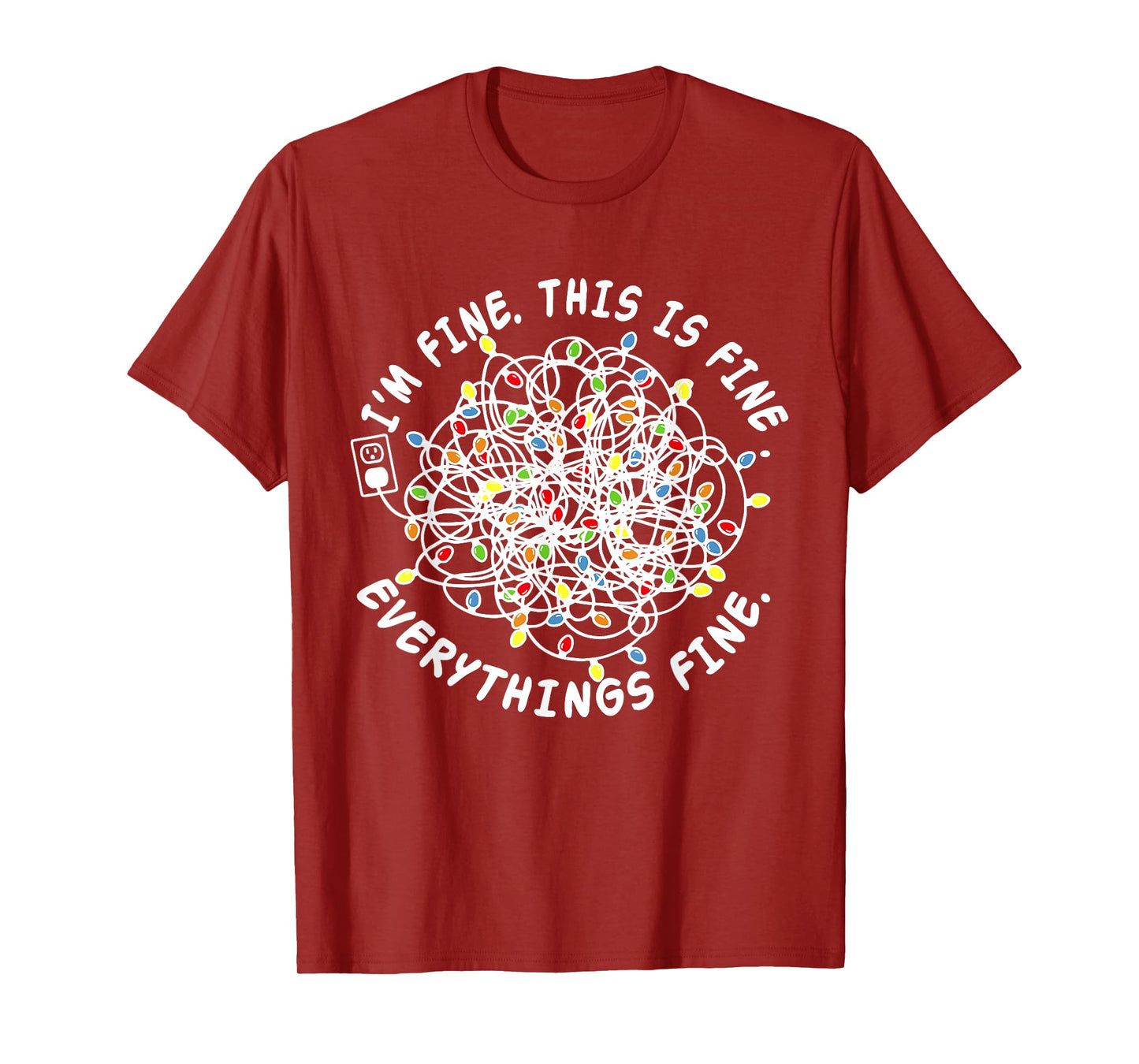 I'm Fine Everything Is Fine Christmas Teacher Xmas 2025 T-Shirt