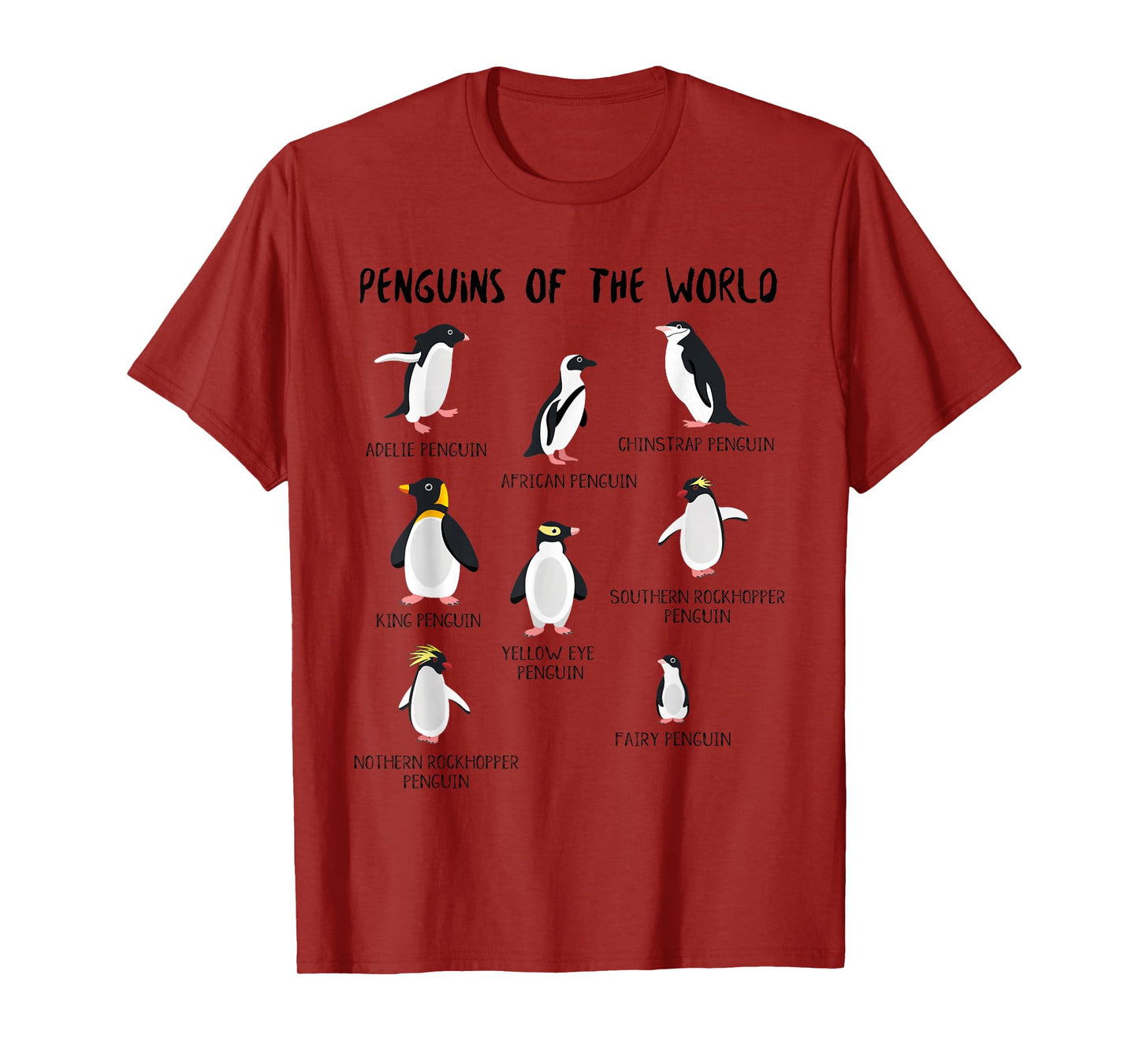 8 Rarest Penguins of the World - Funny Penguin Animals Lover T-Shirt