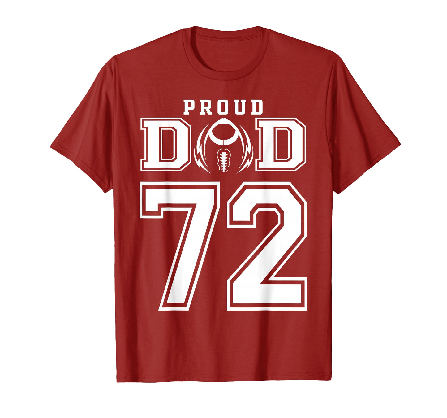 Custom Proud Football Dad Number 72 Personalized For Men T-Shirt