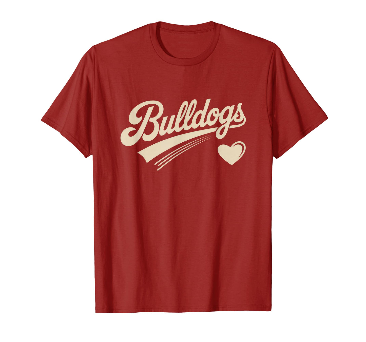 Retro Bulldogs Vintage Heart for Men Women Kids T-Shirt