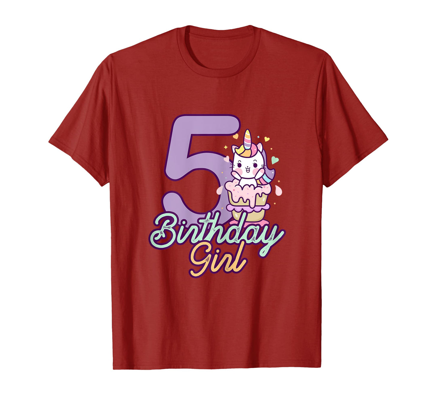 5 Years Old Birthday Girl Gifts Unicorn 5th Birthday T-Shirt