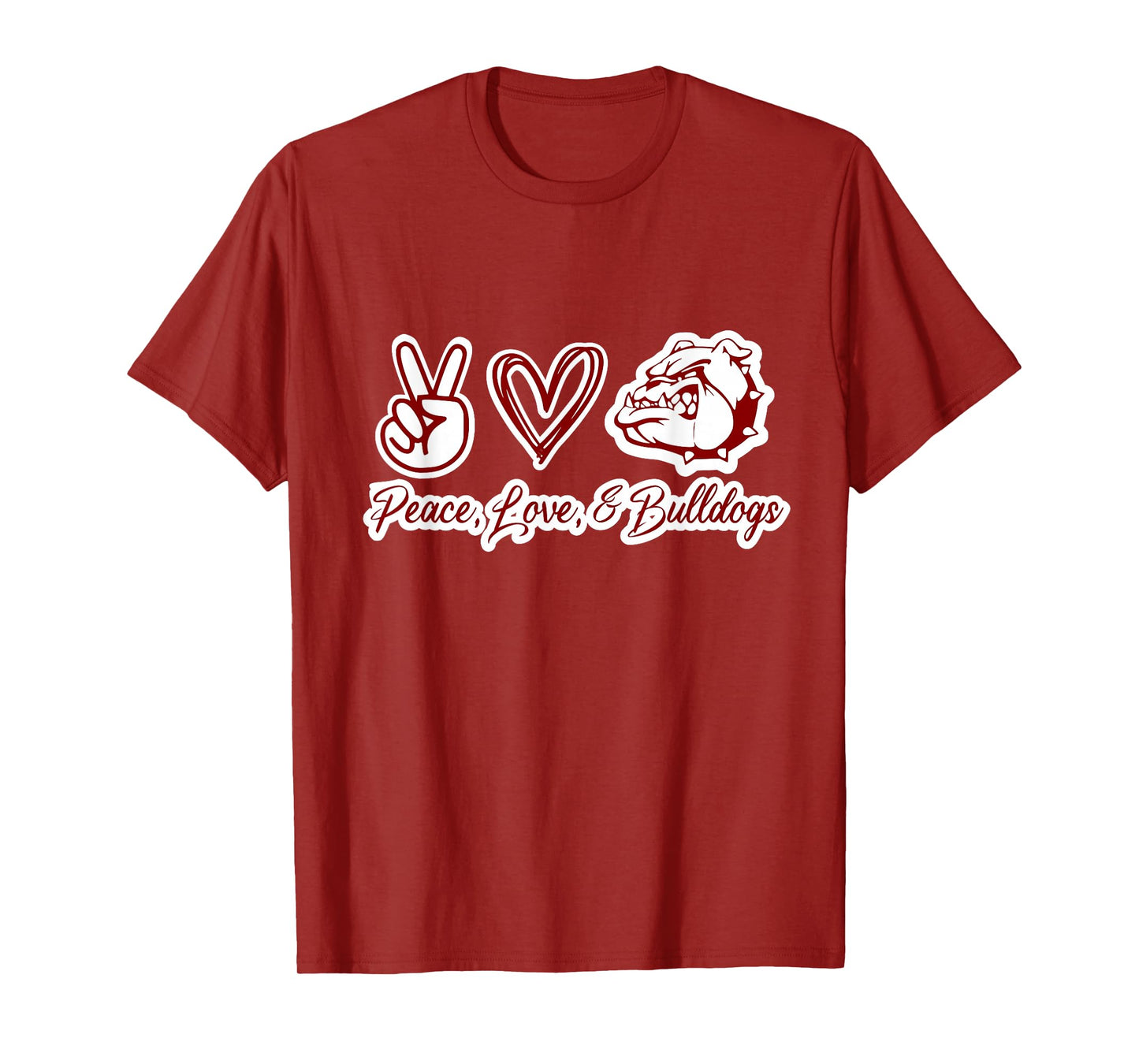 Peace love and bulldogs T-Shirt