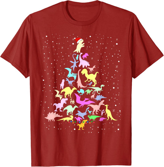 Dinosaur Christmas Tree Outfit Idea For Kids T Rex Dino Xmas T-Shirt